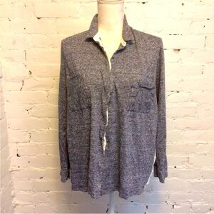 Fabiana Filippi dual sided silk and knit top gray cream size 46